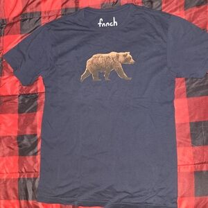 Navy Blue Bear Print Men's Tee